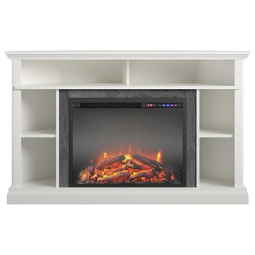 Beaumont Lane Transitional Wood Electric Fireplace for TVs up to 50" in White