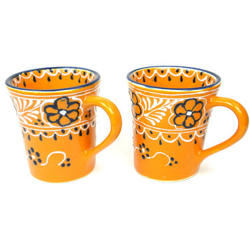 Set of Two Handcrafted Mango Ceramic Flared Cups