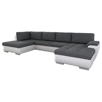 NEO Sectional Sleeper Sofa, Left Corner , Grey/ White