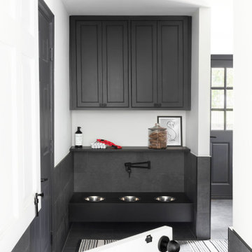 Mudroom with Built-In Dog Bowls