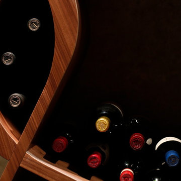 'Q-Curve' Wine Wall - Custom Wine Racking by Genuwine Cellars