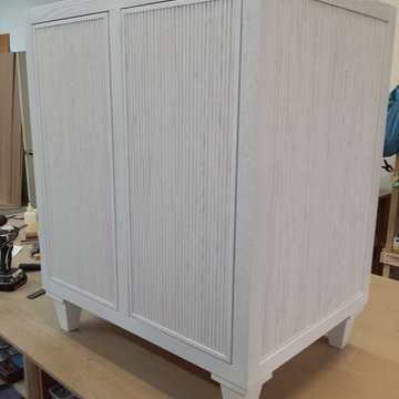 Custom white oak elliptical vanity