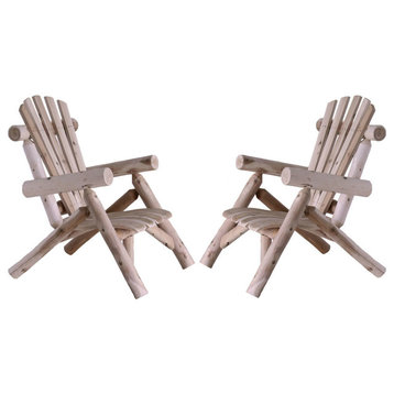 Cedar Log Patio Lounge Chairs, Set of 2