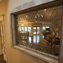 wall between living room and bar area