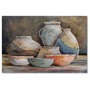 Jean Plout 'Clay Pottery Still Life 1' Canvas Art, 30x47