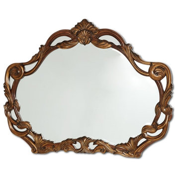 Michael Amini Villa Valencia Wood Wall Accent Mirror - Classic Chestnut