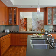 Etched glass divider