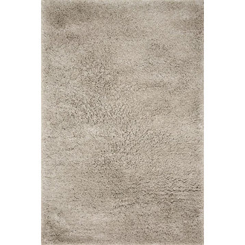 Hand Tufted Polyester Mila Shag Area Rug by Loloi II, Grey, 9'3"x13'
