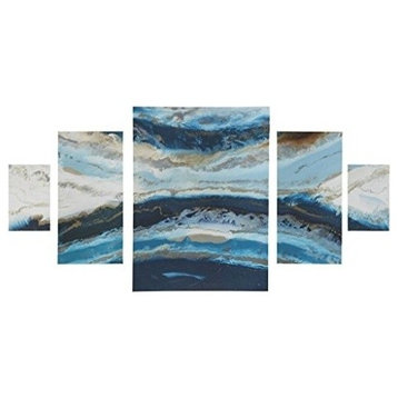 Madison Park Midnight Tide Blue Gel Coat Canvas (5pcs/set)