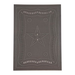 USA Handcrafted - Four Handcrafted Punched Tin Cabinet Panel Federal Americana Star Design, Blacke - Decorative Objects And Figurines