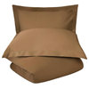 Luxury Cotton Blend Duvet Cover and Pillow Shams, Taupe, King/California King