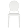 Racey 37''h Round Back Leather Side Chair White