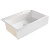 Parker Crisp White Fireclay 34" Single Bowl Workstation Kitchen Sink