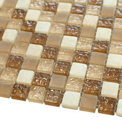 Caramel Nuts with Square Glass Mosaic Tiles - Home Accessories & Decor