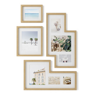 Lavish Home 11 X 14 Picture Frames with Stand and Hooks 6-pieces, Black