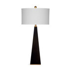 Modern Glam Resin Table Lamp Glossy Black Finish