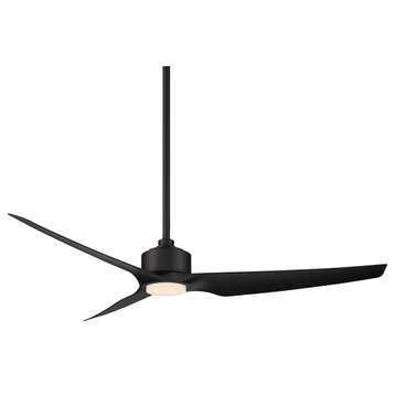Stella Indoor/Outdoor 3-Blade Smart Ceiling Fan 60" Matte Black, Light Kit
