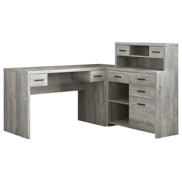 Computer Desk - Grey Reclaimed Wood Look L/R Facing Corner