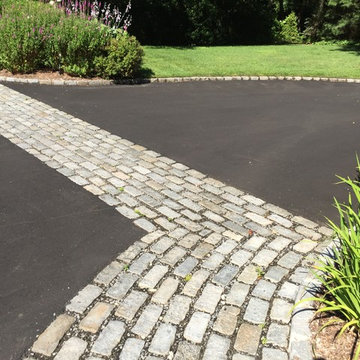 Traditional Brick Poolside Patio and Driveway