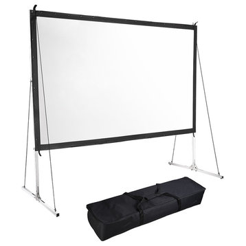 100" 16:9 Hd Home Outdoor Folding Projector Screen, Stand