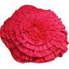 18 x 18 Ruffled Rose Hot Pink Pillow