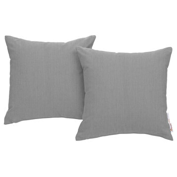 Summon 2 Piece Outdoor Patio Pillow Set, Gray