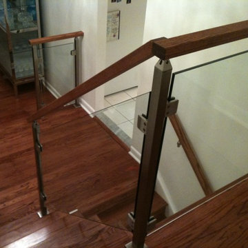 Glass and stainless steel railings