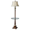 Twisted Wood Floor Lamp End Table