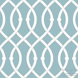 Casar coverings - Aqua Lively Lattice - Custom Printed Removable Wallpaper - Wallpaper