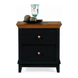 American Drew 181-420BM Drawer Night Stand - Black w/ Maple Top Sterling Pointe - Nightstands And Bedside Tables