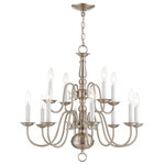 Livex Lighting - Williamsburgh Chandelier, Antique Brass and Brushed Nickel - Simple, yet refined, the traditional, colonial chandelier is a perennial favorite. Part of the Williamsburgh series, this handsome chandelier is a timeless beauty.