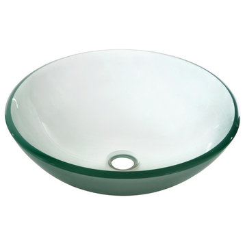 Dawn Tempered Glass Vessel Sink-Round Shape, Frosted Glass