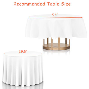 10 pcs 90'' Round Tablecloth Polyester For Home Wedding Restaurant Party White