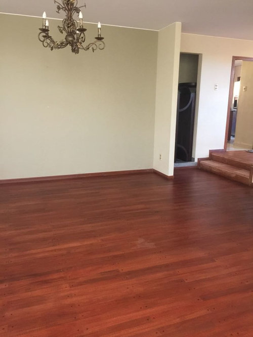 Yellow Wax On Polyurethane Stained, Fireside African Rosewood Laminate Flooring