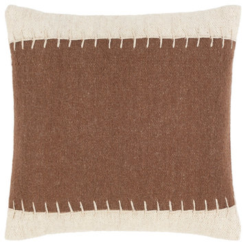 Niko Pillow, Dark Brown/Ivory, 20"x20", Cover Only