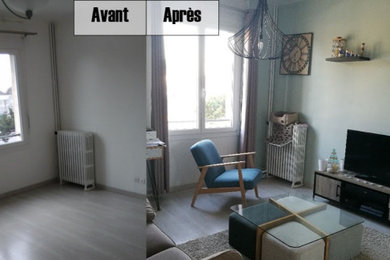 Danish living room photo in Reims
