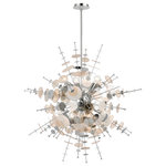 Livex Lighting Inc. - 8 Light Polished Chrome Large Pendant Chandelier - Cast a luxurious glow over your room with this polished chrome eight light pendant chandelier. It has beautiful geometric glass discs that will add dimension to any room. This Art Deco-inspired design features a polished chrome finish for an up-scaled taste of class.