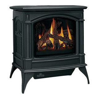 Napoleon Knightsbridge GDS60 Cast Iron Direct Vent Gas Stove, Painted Black  - Transitional - Freestanding Stoves - by ExpressFireplace | Houzz