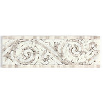 All Marble Tiles - Timber White Marble and Arabescato Carrara Mix Marble Art Border - SAMPLES ARE A SMALLER SIZE OF THE ORIGINAL TILE. SAMPLES ARE NOT RETURNABLE.
