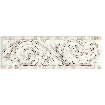 Timber White Marble and Arabescato Carrara Mix Marble Art Border