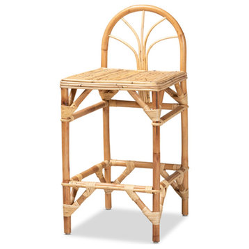 Seville Modern and Contemporary Natural Finished Rattan Counter Stool