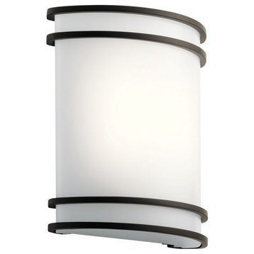 1 Light Utilitarian Plastic Wall Sconce White Acrylic Glass-10.75 Inches H by