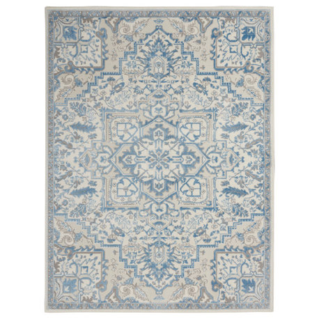 Nourison Elation 5'3" x 7'3" Ivory Blue Bohemian Indoor Area Rug
