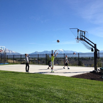 Joel C's Pro Dunk Gold Basketball System on a 30x60 in Provo, UT