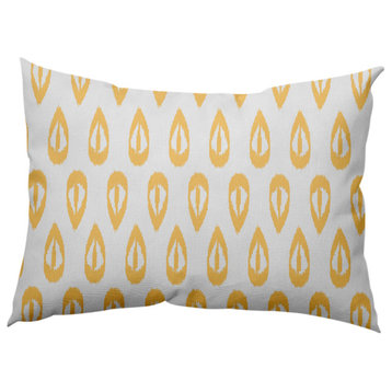 Ikat Tears Decorative Lumbar Pillow, Sunshine Yellow, 14x20"