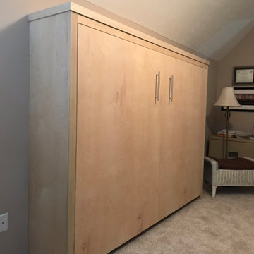 Custom Built Horizontal Queen Murphy Bed in Stained Finish
