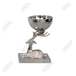 DEER STAND WITH BOWL ON HORNS - Candles & Candle Holders