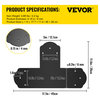 VEVOR Black T Mending Plate T-shape 8 PCs 6" Flat Connector Post to Beam Bracket