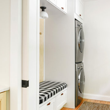 Buffalo check bench cushion rounds out mudroom