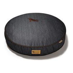 Signature Urban Denim Medieval Blue/Dark Chocolate Round Pet Bed - Dog Beds